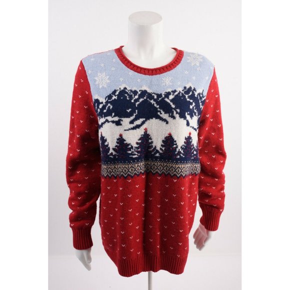 Womens Sweater L Alpine Ski Mountains 